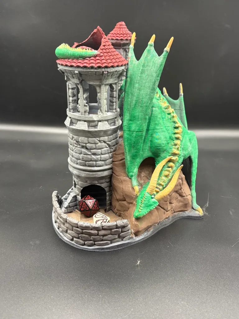 Dice Tower - Dragon (Handpainted)