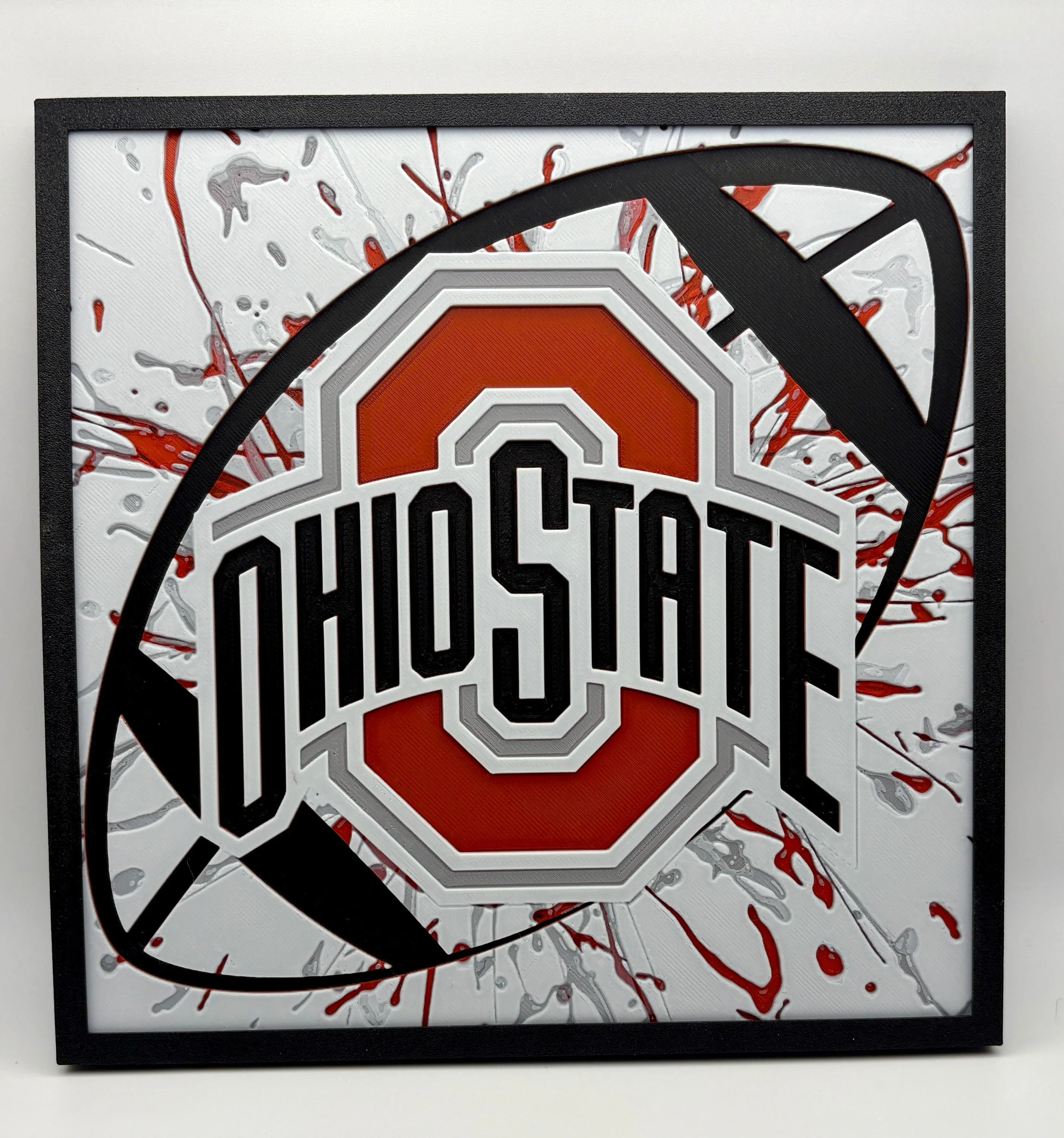 Ohio State Buckeyes 3D Printed Football Wall Art